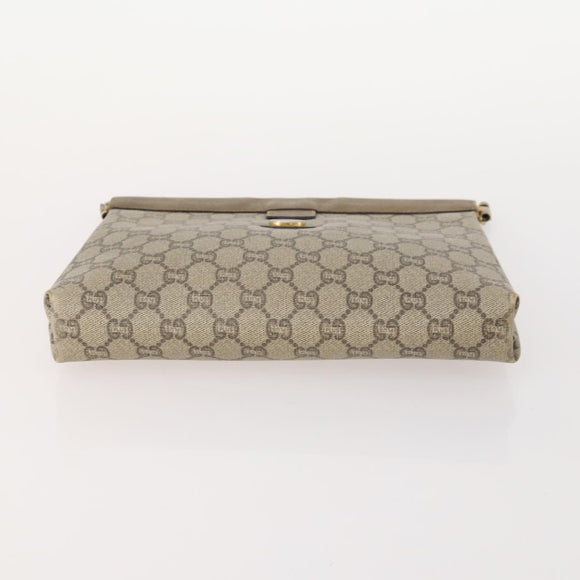 GUCCI GG Supreme Shoulder Bag Leather 2 Set Brown Auth bs34006