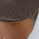 CELINE Macadam Canvas Tote Bag PVC Leather Brown Gold Auth bs34007-14