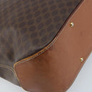 CELINE Macadam Canvas Tote Bag PVC Leather Brown Gold Auth bs34007-15