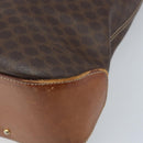 CELINE Macadam Canvas Tote Bag PVC Leather Brown Gold Auth bs34007-16