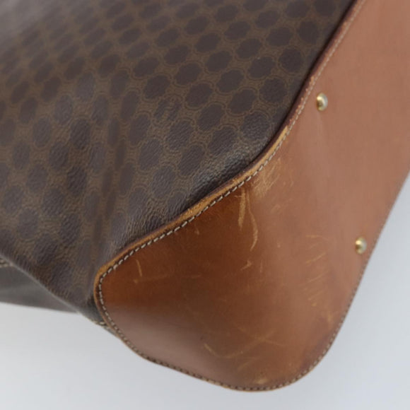 CELINE Macadam Canvas Tote Bag PVC Leather Brown Gold Auth bs34007