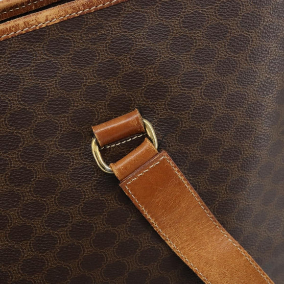 CELINE Macadam Canvas Tote Bag PVC Leather Brown Gold Auth bs34007