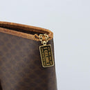 CELINE Macadam Canvas Tote Bag PVC Leather Brown Gold Auth bs34007-17