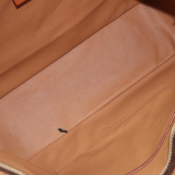 CELINE Macadam Canvas Tote Bag PVC Leather Brown Gold Auth bs34007