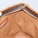 CELINE Macadam Canvas Tote Bag PVC Leather Brown Gold Auth bs34007-19