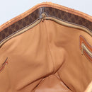 CELINE Macadam Canvas Tote Bag PVC Leather Brown Gold Auth bs34007-20