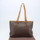 CELINE Macadam Canvas Tote Bag PVC Leather Brown Gold Auth bs34007-25