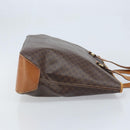 CELINE Macadam Canvas Tote Bag PVC Leather Brown Gold Auth bs34007-3
