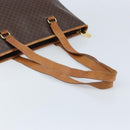 CELINE Macadam Canvas Tote Bag PVC Leather Brown Gold Auth bs34007-7