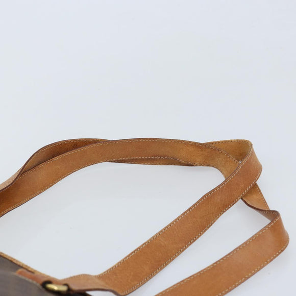 CELINE Macadam Canvas Tote Bag PVC Leather Brown Gold Auth bs34007