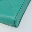 CELINE Shoulder Bag Leather Gold Emerald Green Auth bs34009-9