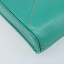 CELINE Shoulder Bag Leather Gold Emerald Green Auth bs34009-15