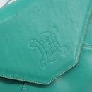 CELINE Shoulder Bag Leather Gold Emerald Green Auth bs34009-18