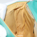 CELINE Shoulder Bag Leather Gold Emerald Green Auth bs34009-21