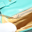 CELINE Shoulder Bag Leather Gold Emerald Green Auth bs34009-22