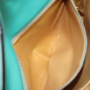 CELINE Shoulder Bag Leather Gold Emerald Green Auth bs34009-23
