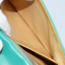 CELINE Shoulder Bag Leather Gold Emerald Green Auth bs34009-24