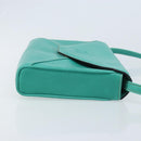 CELINE Shoulder Bag Leather Gold Emerald Green Auth bs34009-3