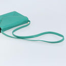 CELINE Shoulder Bag Leather Gold Emerald Green Auth bs34009-7