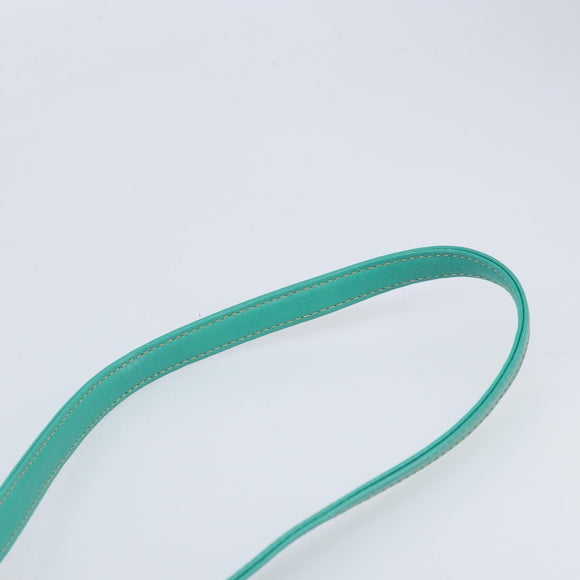 CELINE Shoulder Bag Leather Gold Emerald Green Auth bs34009