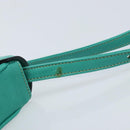 CELINE Shoulder Bag Leather Gold Emerald Green Auth bs34009-8