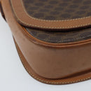 CELINE Macadam Canvas Shoulder Bag PVC Leather Brown Gold Auth bs34010-14