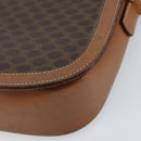 CELINE Macadam Canvas Shoulder Bag PVC Leather Brown Gold Auth bs34010-15