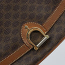 CELINE Macadam Canvas Shoulder Bag PVC Leather Brown Gold Auth bs34010-17