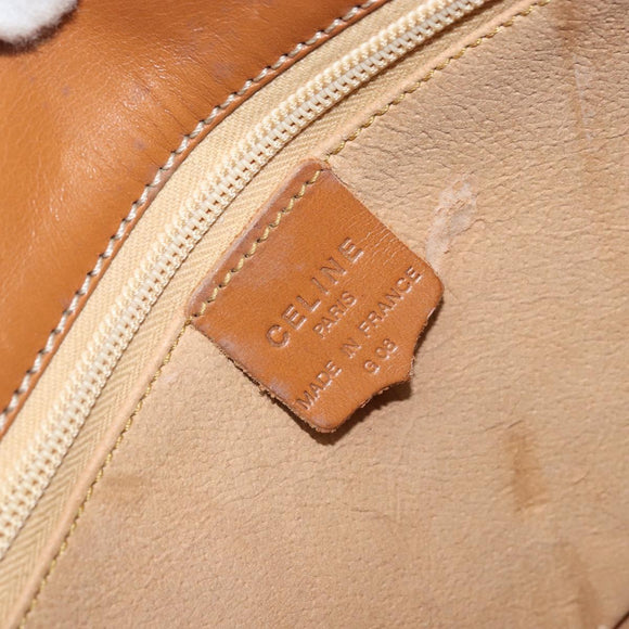 CELINE Macadam Canvas Shoulder Bag PVC Leather Brown Gold Auth bs34010