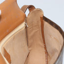 CELINE Macadam Canvas Shoulder Bag PVC Leather Brown Gold Auth bs34010-18