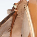 CELINE Macadam Canvas Shoulder Bag PVC Leather Brown Gold Auth bs34010-19