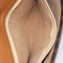 CELINE Macadam Canvas Shoulder Bag PVC Leather Brown Gold Auth bs34010-21
