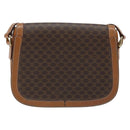 CELINE Macadam Canvas Shoulder Bag PVC Leather Brown Gold Auth bs34010-2