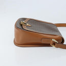 CELINE Macadam Canvas Shoulder Bag PVC Leather Brown Gold Auth bs34010-3