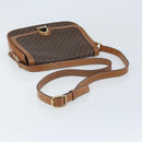 CELINE Macadam Canvas Shoulder Bag PVC Leather Brown Gold Auth bs34010-7