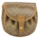 CELINE Macadam Canvas Shoulder Bag PVC Beige gold Auth bs34011-13