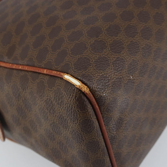 CELINE Macadam Canvas Hand Bag PVC Gold Brown Auth bs34012
