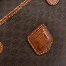 CELINE Macadam Canvas Hand Bag PVC Gold Brown Auth bs34012-17