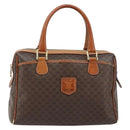 CELINE Macadam Canvas Hand Bag PVC Gold Brown Auth bs34012-13