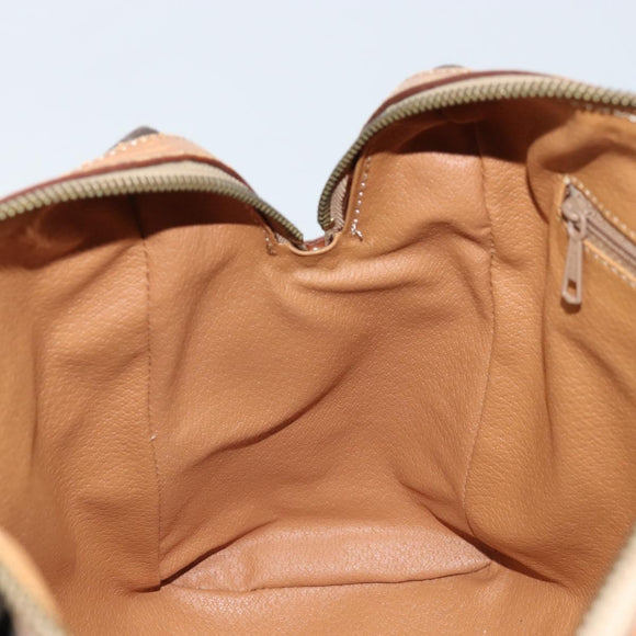CELINE Macadam Canvas Hand Bag PVC Gold Brown Auth bs34012