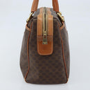 CELINE Macadam Canvas Hand Bag PVC Gold Brown Auth bs34012-3