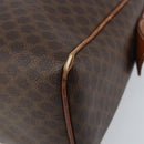 CELINE Macadam Canvas Hand Bag PVC Leather Brown Gold Auth bs34013-12