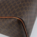 CELINE Macadam Canvas Hand Bag PVC Leather Brown Gold Auth bs34013-13