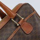 CELINE Macadam Canvas Hand Bag PVC Leather Brown Gold Auth bs34013-14
