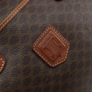 CELINE Macadam Canvas Hand Bag PVC Leather Brown Gold Auth bs34013-15