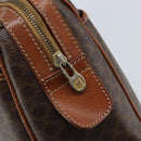 CELINE Macadam Canvas Hand Bag PVC Leather Brown Gold Auth bs34013-16