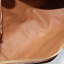 CELINE Macadam Canvas Hand Bag PVC Leather Brown Gold Auth bs34013-18