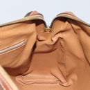 CELINE Macadam Canvas Hand Bag PVC Leather Brown Gold Auth bs34013-19