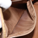 CELINE Macadam Canvas Hand Bag PVC Leather Brown Gold Auth bs34013-22