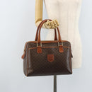 CELINE Macadam Canvas Hand Bag PVC Leather Brown Gold Auth bs34013-25